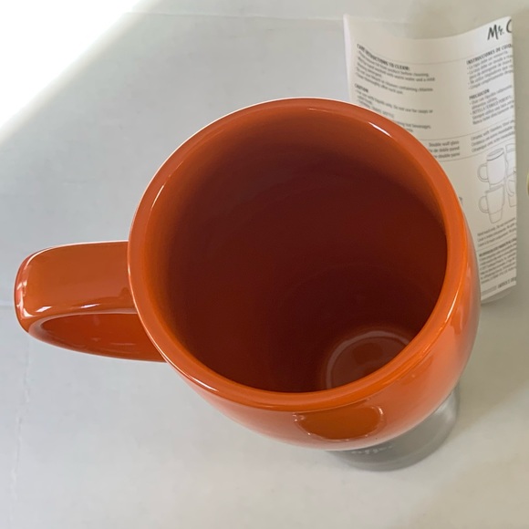 Mr.Coffee stainless Steel & Orange Ceramic travel Mug 16 Oz insulated coffee mug - Picture 3 of 8